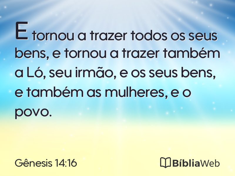 Gênesis 14:16 em imagem para compartilhar