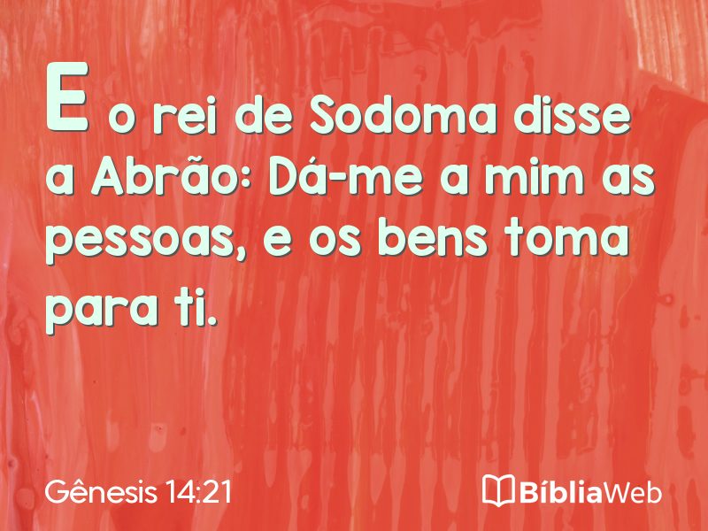 Gênesis 14:21 em imagem para compartilhar