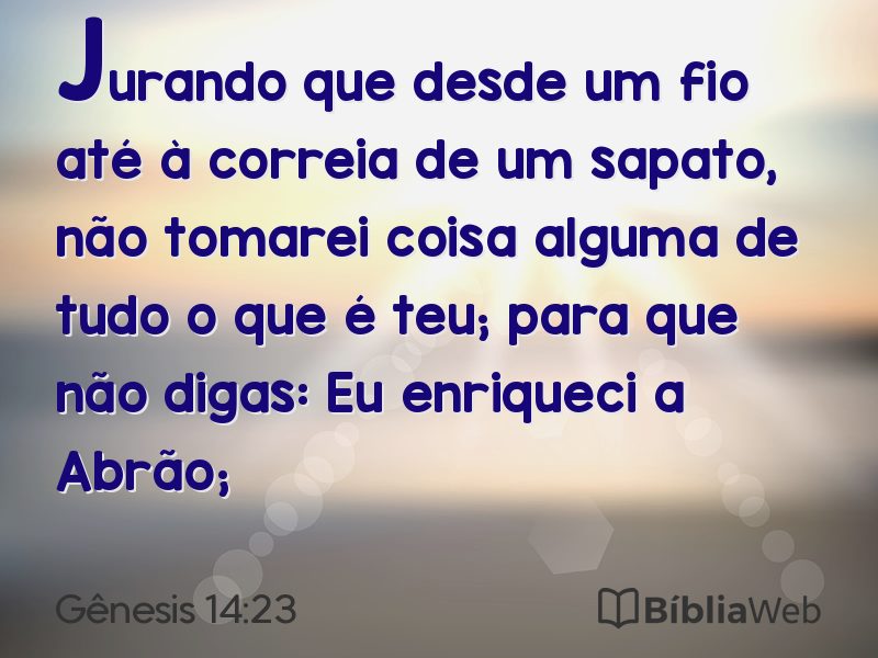 Gênesis 14:23 em imagem para compartilhar