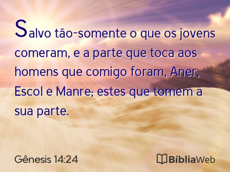 Gênesis 14:24 em imagem para compartilhar