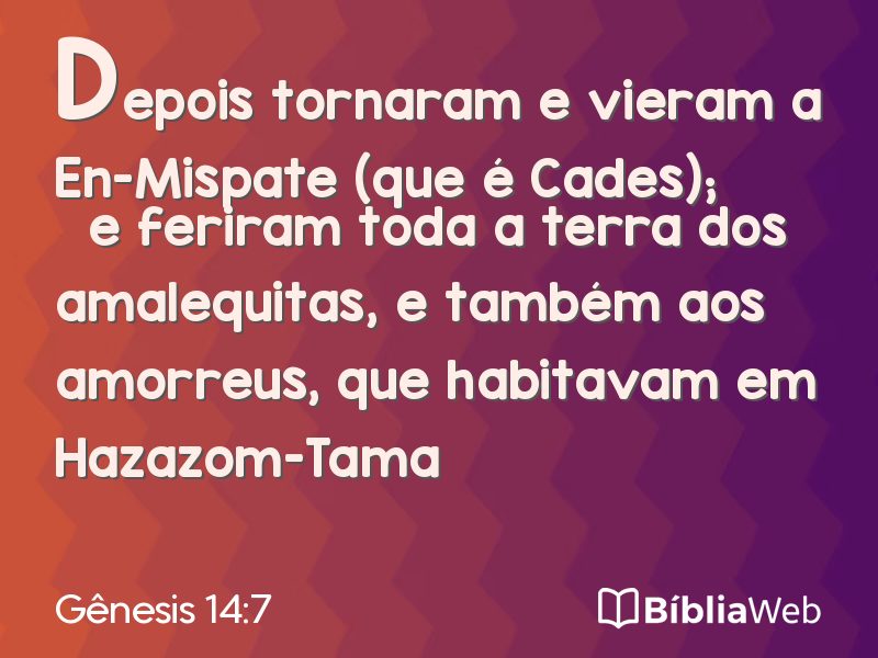 Gênesis 14:7 em imagem para compartilhar