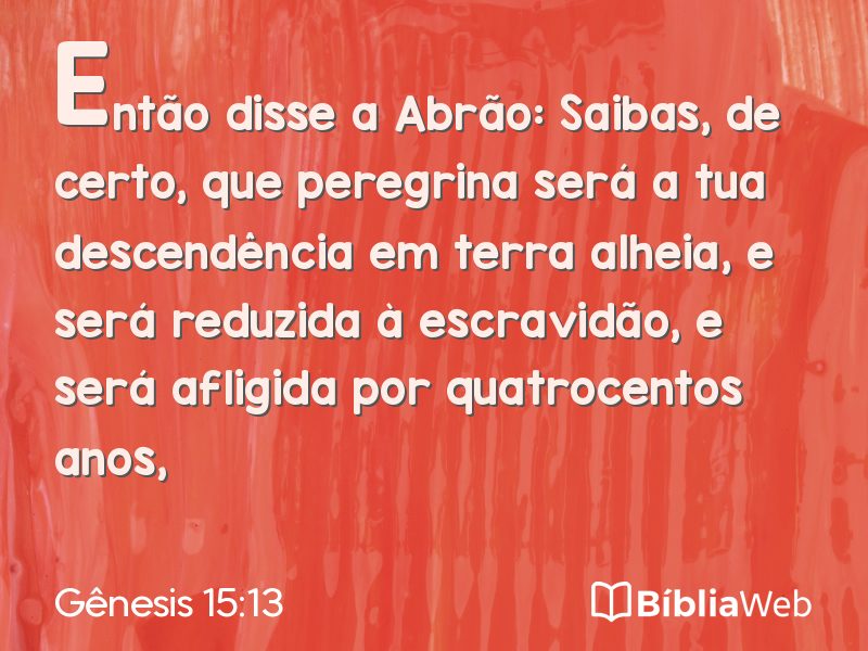 Gênesis 15:13 em imagem para compartilhar