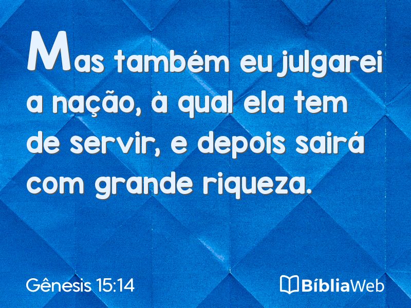 Gênesis 15:14 em imagem para compartilhar