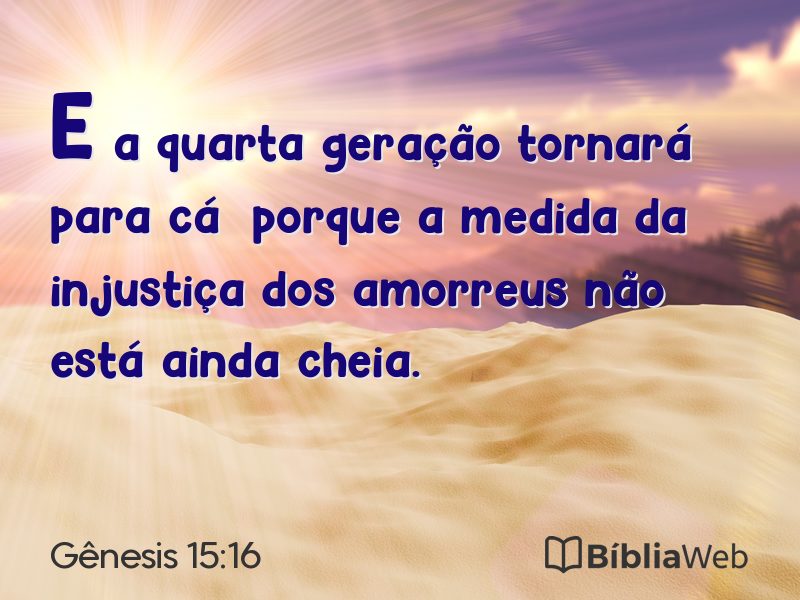 Gênesis 15:16 em imagem para compartilhar