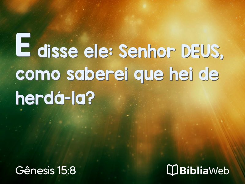 Gênesis 15:8 em imagem para compartilhar