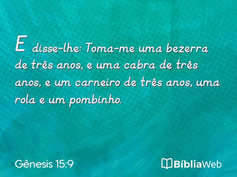 Gênesis 15:9 em imagem para compartilhar