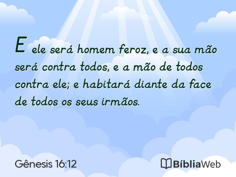 Gênesis 16:12 em imagem para compartilhar