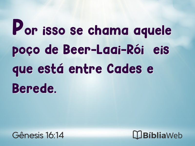 Gênesis 16:14 em imagem para compartilhar
