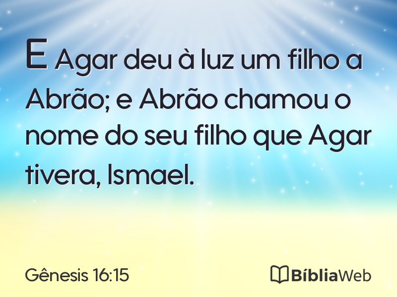 Gênesis 16:15 em imagem para compartilhar