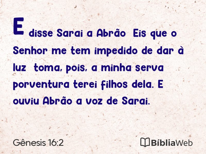 Gênesis 16:2 em imagem para compartilhar