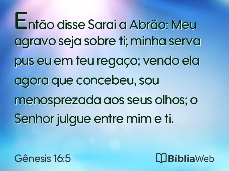 Gênesis 16:5 em imagem para compartilhar