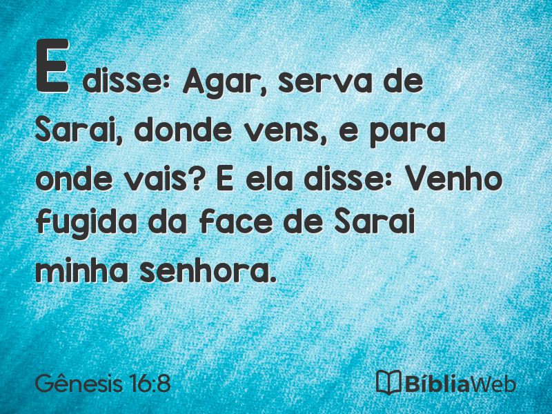 Gênesis 16:8 em imagem para compartilhar