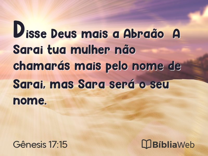 Gênesis 17:15 em imagem para compartilhar