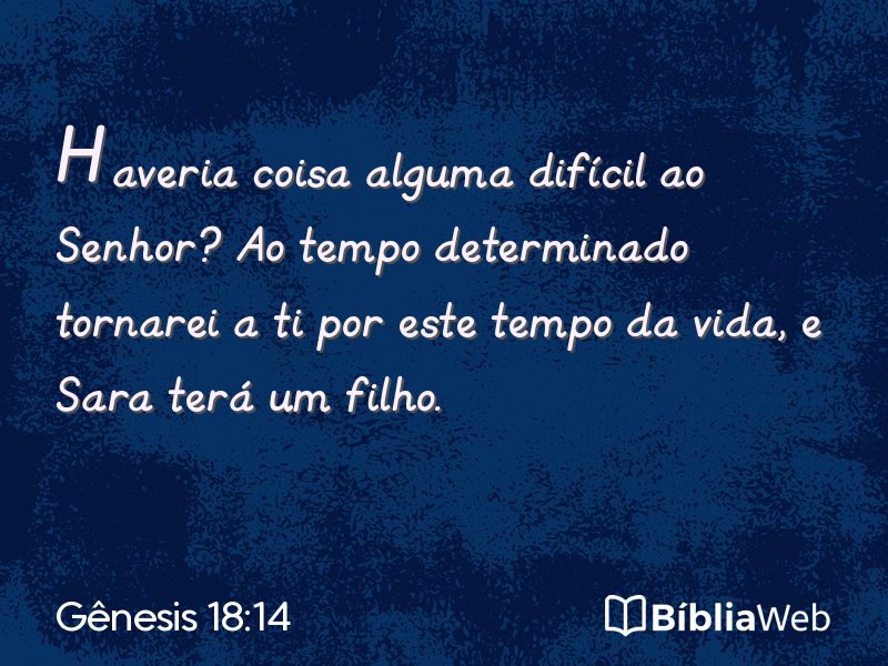 Gênesis 18:14 em imagem para compartilhar