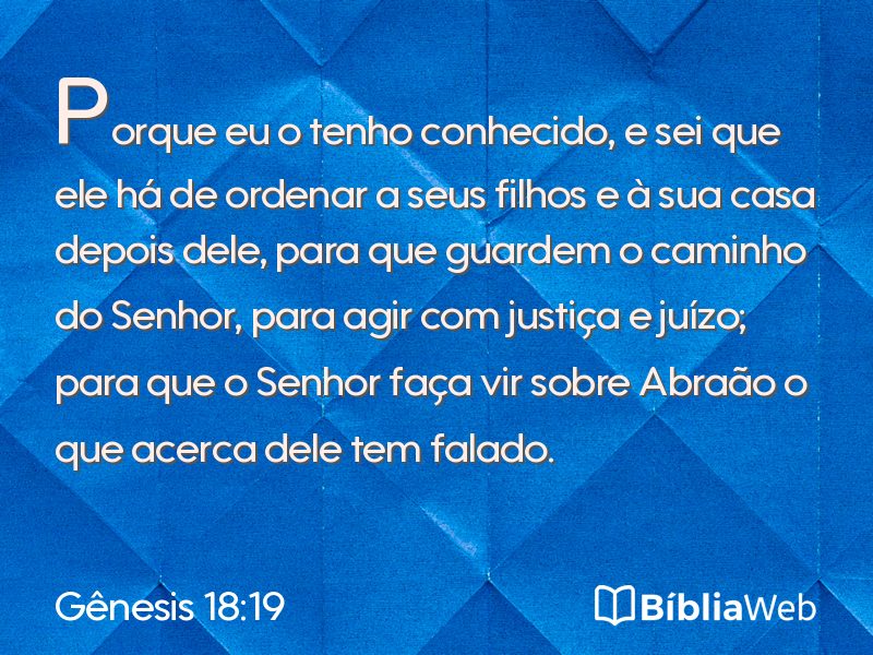 Gênesis 18:19 em imagem para compartilhar