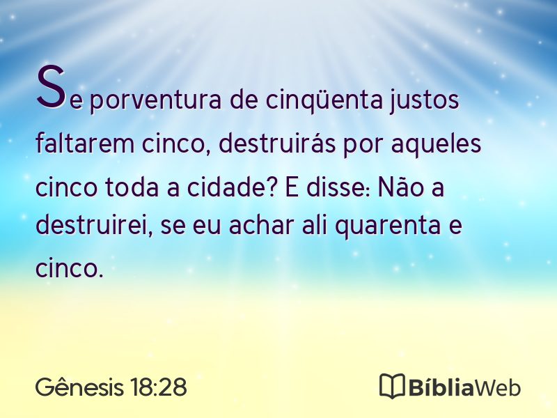 Gênesis 18:28 em imagem para compartilhar