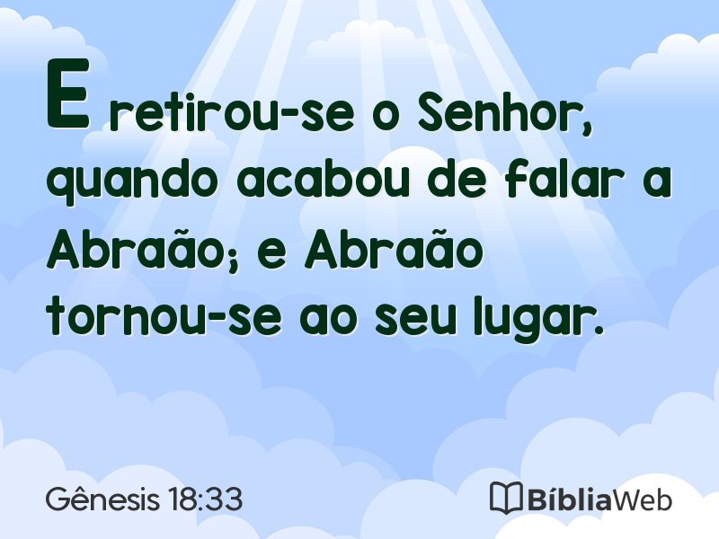 Gênesis 18:33 em imagem para compartilhar
