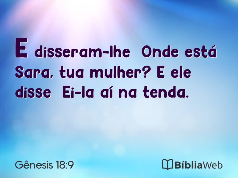 Gênesis 18:9 em imagem para compartilhar