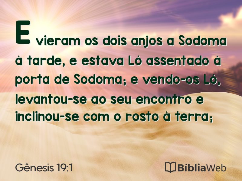 Gênesis 19:1 em imagem para compartilhar