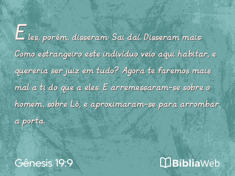 Gênesis 19:9 em imagem para compartilhar