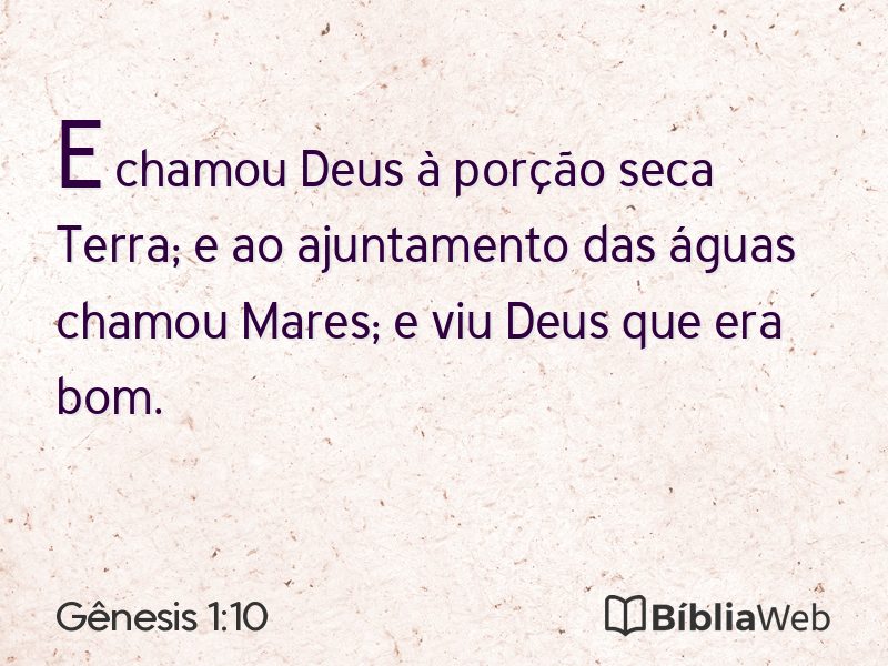 Gênesis 1:10 em imagem para compartilhar