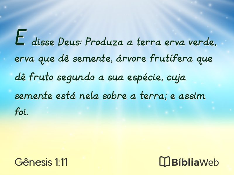 Gênesis 1:11 em imagem para compartilhar