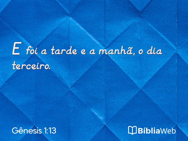 Gênesis 1:13 em imagem para compartilhar