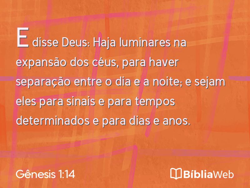 Gênesis 1:14 em imagem para compartilhar