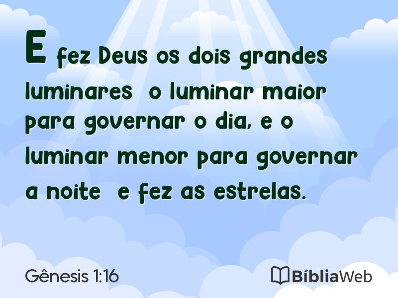 Gênesis 1:16 em imagem para compartilhar