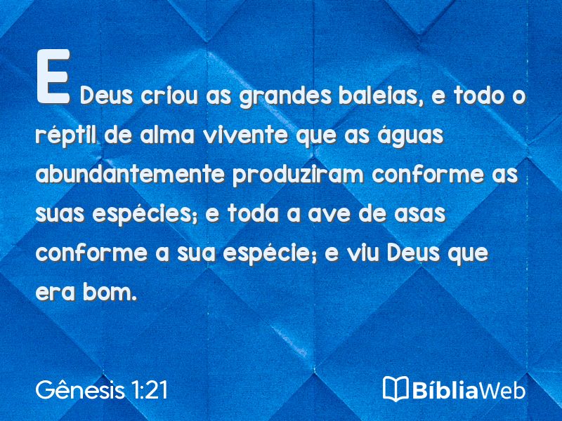 Gênesis 1:21 em imagem para compartilhar