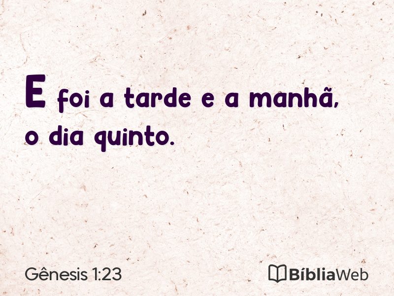 Gênesis 1:23 em imagem para compartilhar