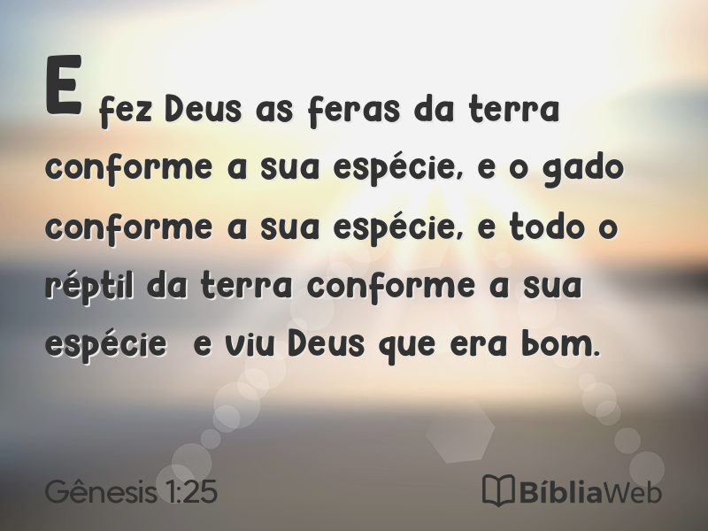 Gênesis 1:25 em imagem para compartilhar