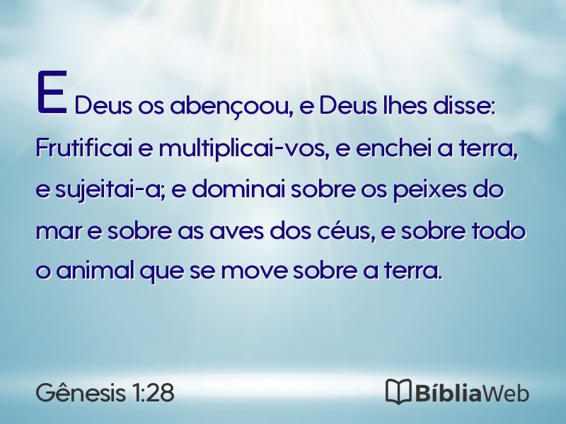 Gênesis 1:28 em imagem para compartilhar