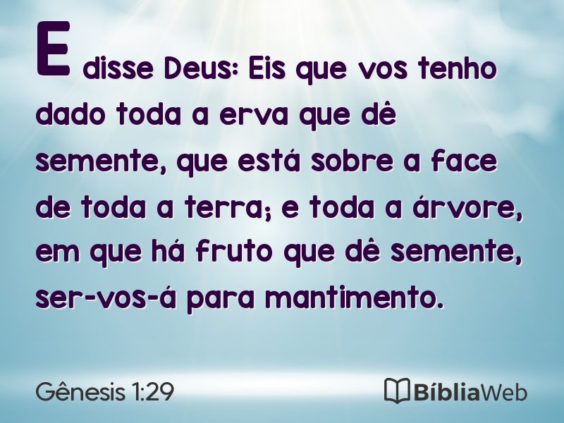 Gênesis 1:29 em imagem para compartilhar