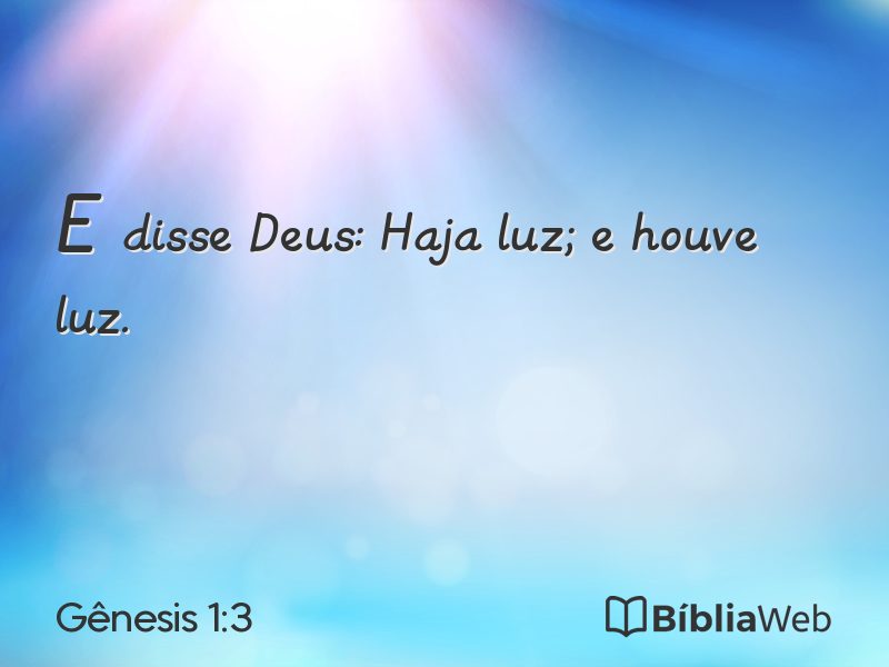 Gênesis 1:3 em imagem para compartilhar