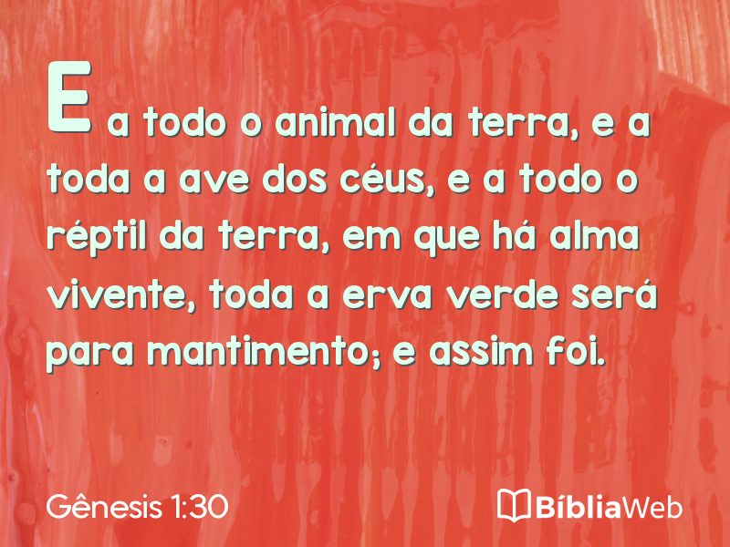 Gênesis 1:30 em imagem para compartilhar