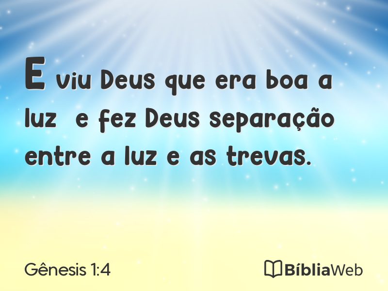 Gênesis 1:4 em imagem para compartilhar