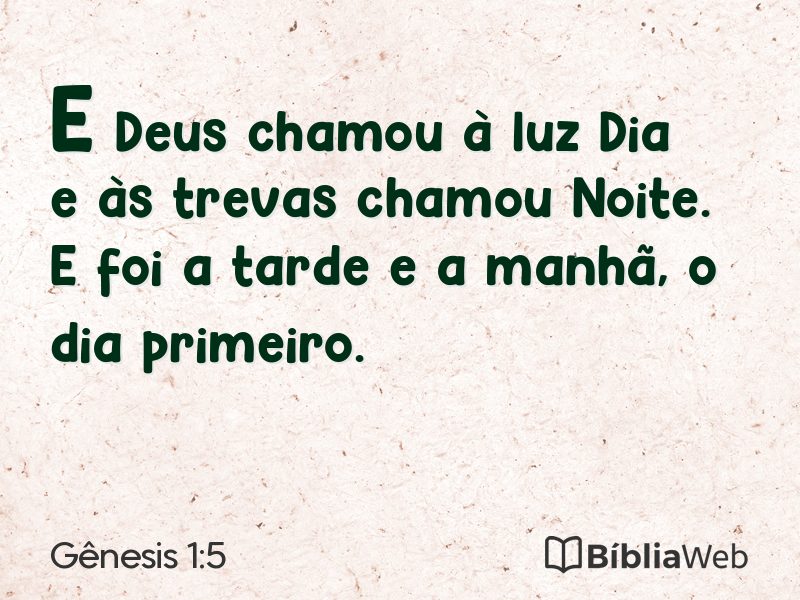 Gênesis 1:5 em imagem para compartilhar