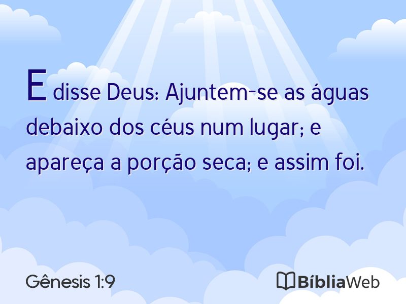 Gênesis 1:9 em imagem para compartilhar