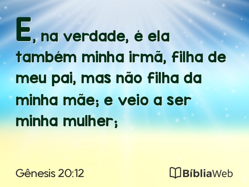 Gênesis 20:12 em imagem para compartilhar