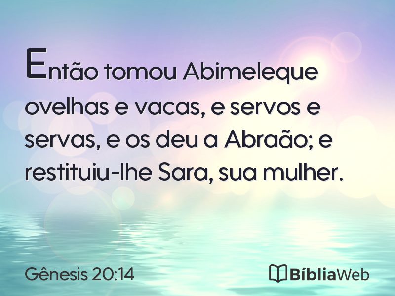 Gênesis 20:14 em imagem para compartilhar