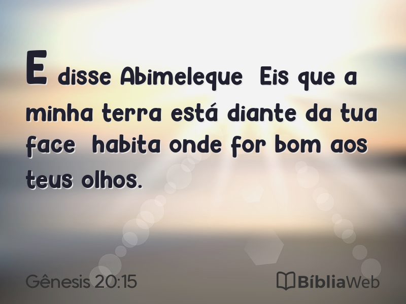 Gênesis 20:15 em imagem para compartilhar