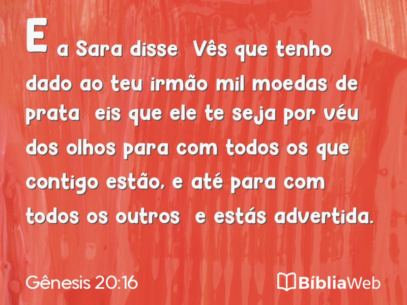 Gênesis 20:16 em imagem para compartilhar
