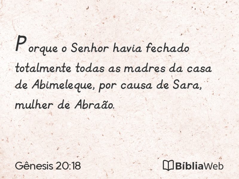 Gênesis 20:18 em imagem para compartilhar