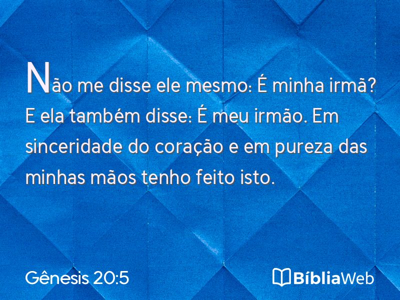 Gênesis 20:5 em imagem para compartilhar