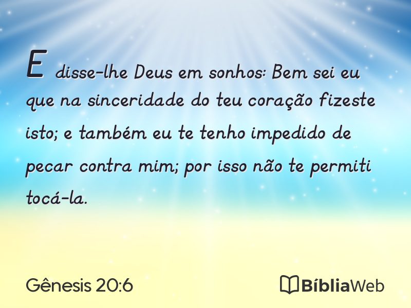 Gênesis 20:6 em imagem para compartilhar