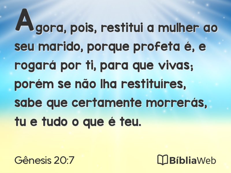 Gênesis 20:7 em imagem para compartilhar