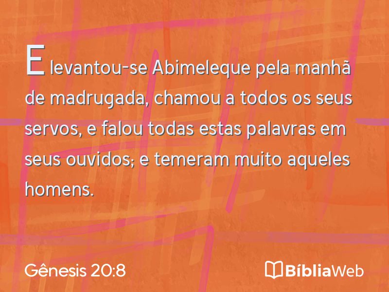 Gênesis 20:8 em imagem para compartilhar