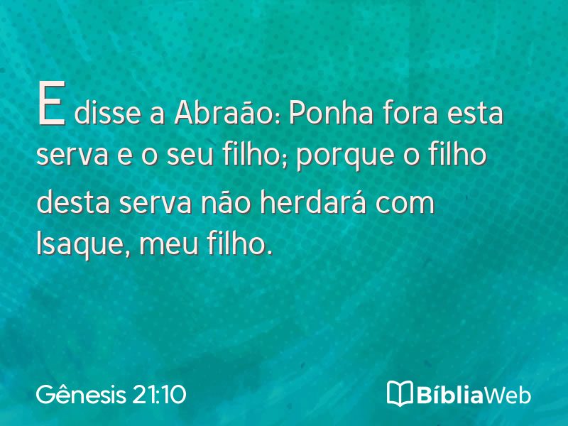 Gênesis 21:10 em imagem para compartilhar