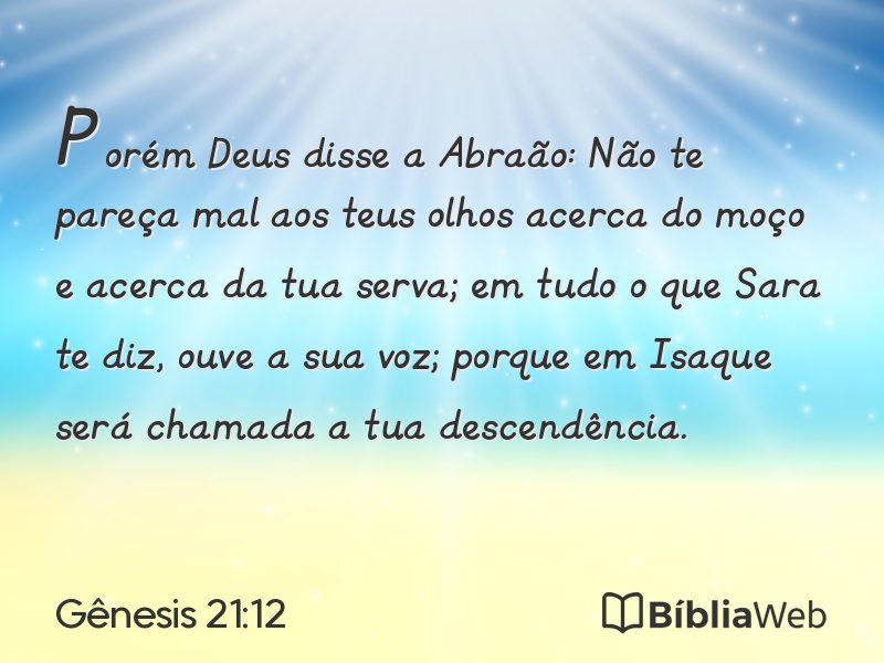 Gênesis 21:12 em imagem para compartilhar